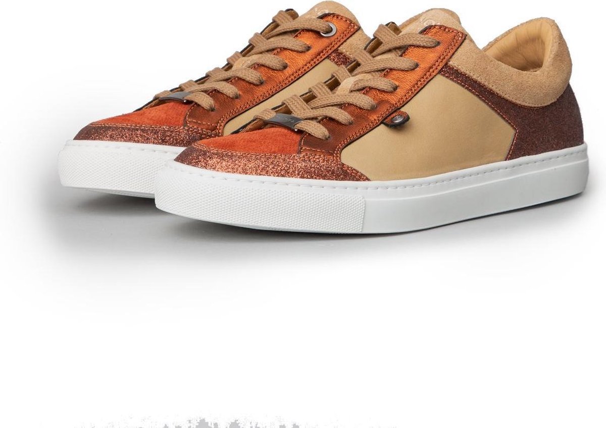 Kunoka Gabrielle glitter brick Sneakers Dames maat 40 Wit Ivoor Oranje -  Schoenen.nl