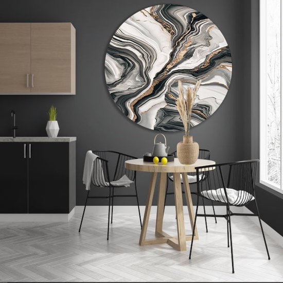 Plaque murale en marbre - Peinture matérielle - Cercle mural Or - Tableaux ruraux - Cercles muraux - Peintures & affiches cercle mural forex 70x70 cm