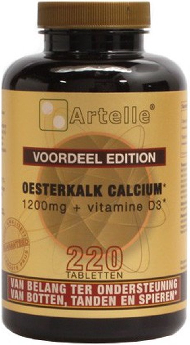 Artelle Oesterkalk 1200mg, calcium + vitamine D3 220 Tabletten