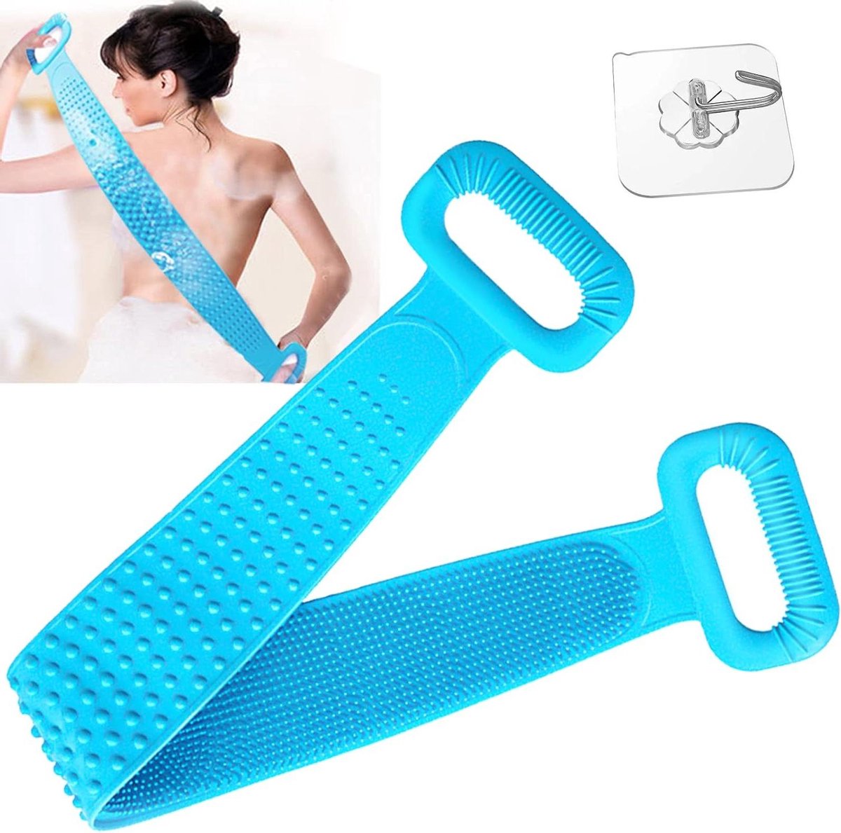 Siliconen rugborstel voor douche scrub massage - rugpeeling en massage