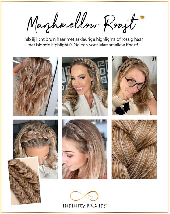 Infinity Braids - Braidies - Set van 3 Clip-in Vlechtjes - Lizzy, Jolie ...