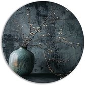 Vase cercle mural - Bol mural Object - Tableau Branches - Tableau vintage - Panneau mural - Oeuvre mur cercle aluminium 50x50 cm