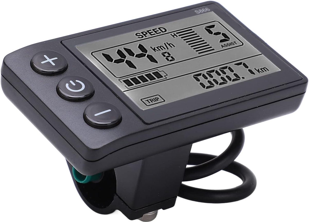 S866 LCD-Scherm Waterdicht Bedieningspaneel 24V 36V 48V Groot Scherm Backlight Eenvoudige Installatie, voor Elektrische Fiets