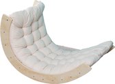 Buxibo Houten Klimbrug/Klimboog Inclusief Kussen - Montessori Klimrek - Naturel Hout - Kinderspeelgoed - 82x51.5x52cm - Wit
