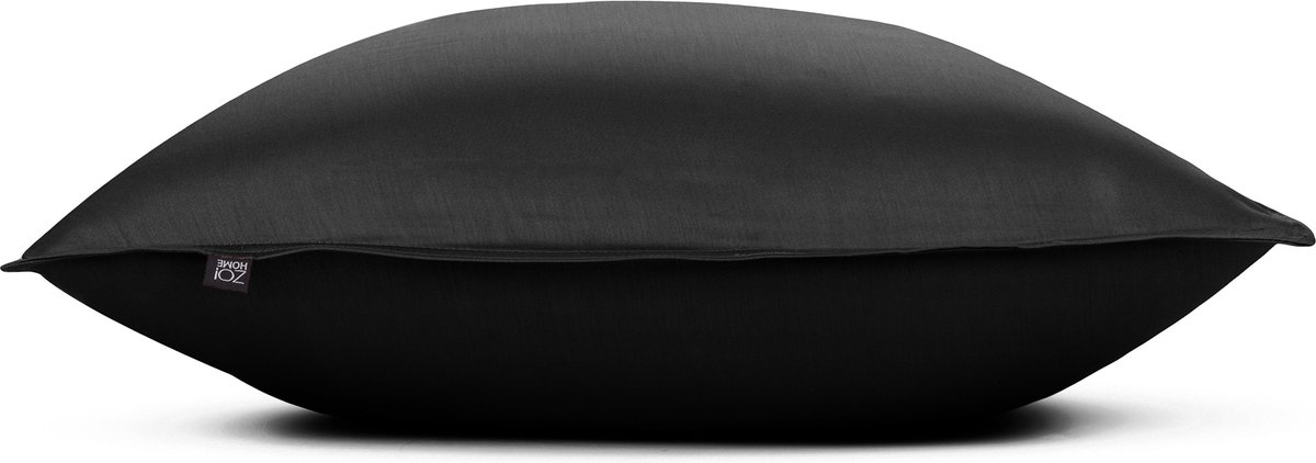 Zo!Home Satinado - Kussensloop - 60x70 cm - Night Black - 2 Stuks