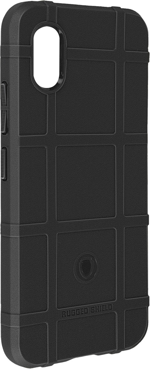 Avizar Hoes Geschikt voor Samsung Galaxy Xcover 7 Silicone Rugged Shield serie, Zwart