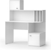 Vicco Bureau Alwin, Wit, 115 x 55 cm avec 2 portes