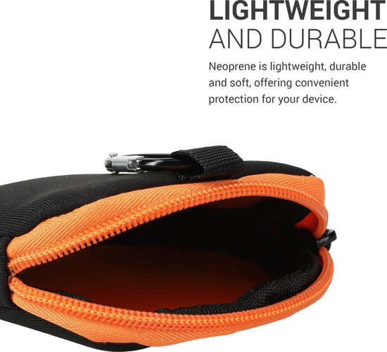 kwmobile hoesje voor e-bike display - Waterdichte display cover elektrische fiets - Van neopreen in mat zwart / oranje van kwmobile — afbeelding 3