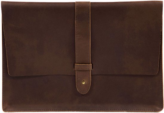 BUCKLE & SEAM Cuir Housse pour ordinateur portable pour ordinateur portable Aspen Leather Laptop Sleeve Brown Marron foncé