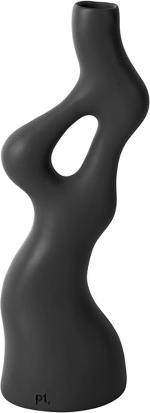 Vase Organic Swirls polyrésine noir