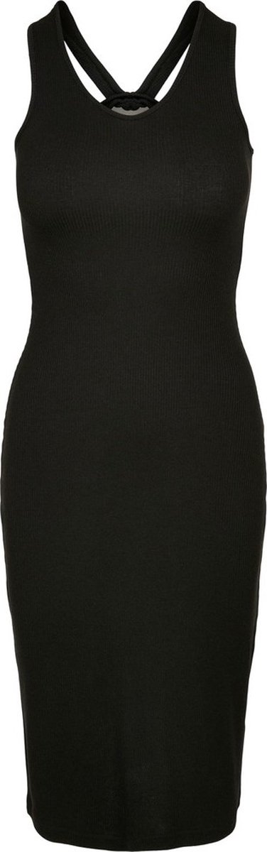 Urban Classics Midi Sleeveless Rib Lange jurk 3XL Zwart