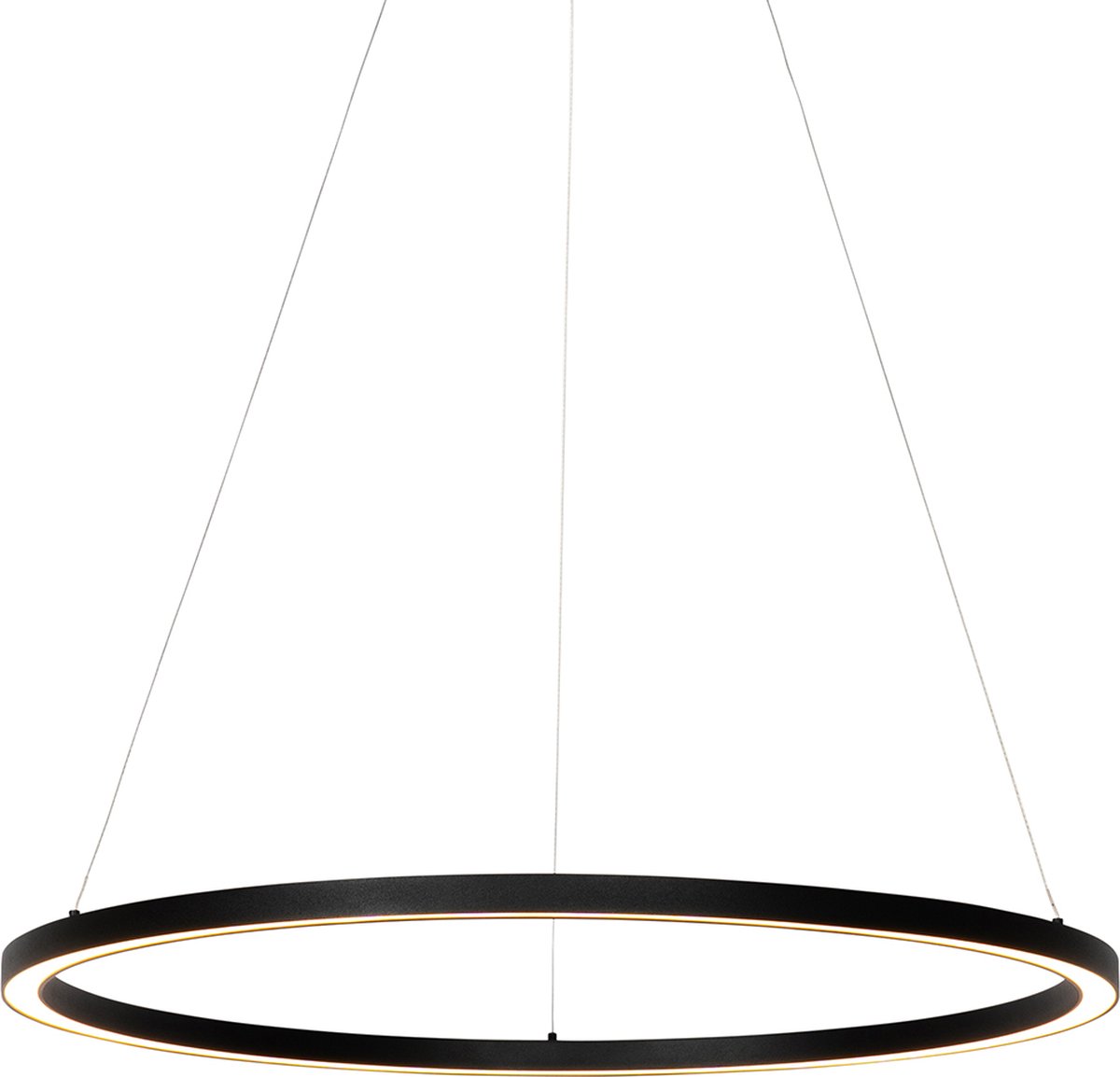 QAZQA Professional girello - Design Dimbare LED Hanglamp met Dimmer voor boven de eettafel | in eetkamer - 1 lichts - Ø 80 cm - Zwart - Woonkamer | Slaapkamer | Keuken