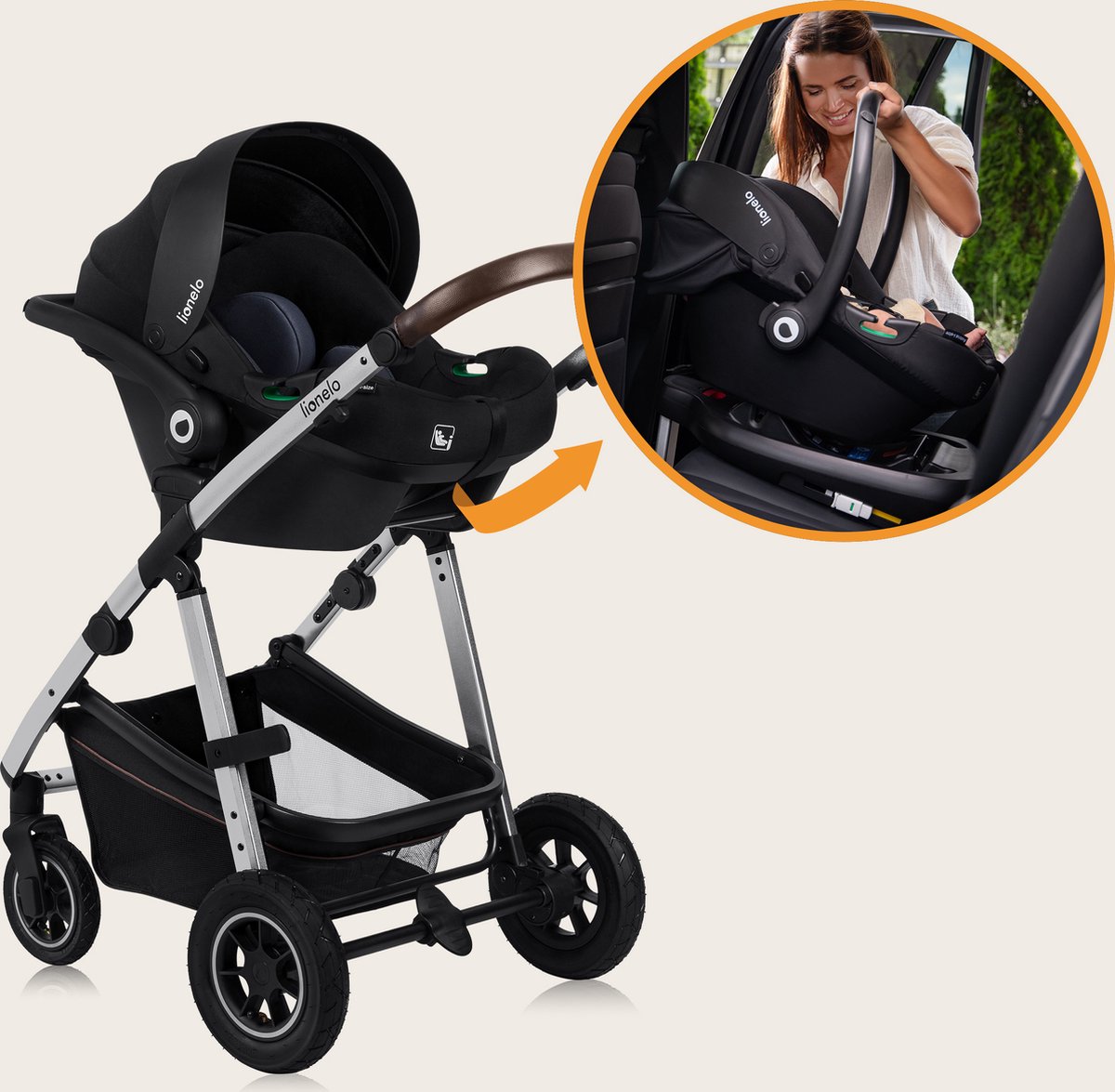Lionelo Amber 3 in 1 Kinderwagen met (EAN: 5903771709521) - afbeelding 2