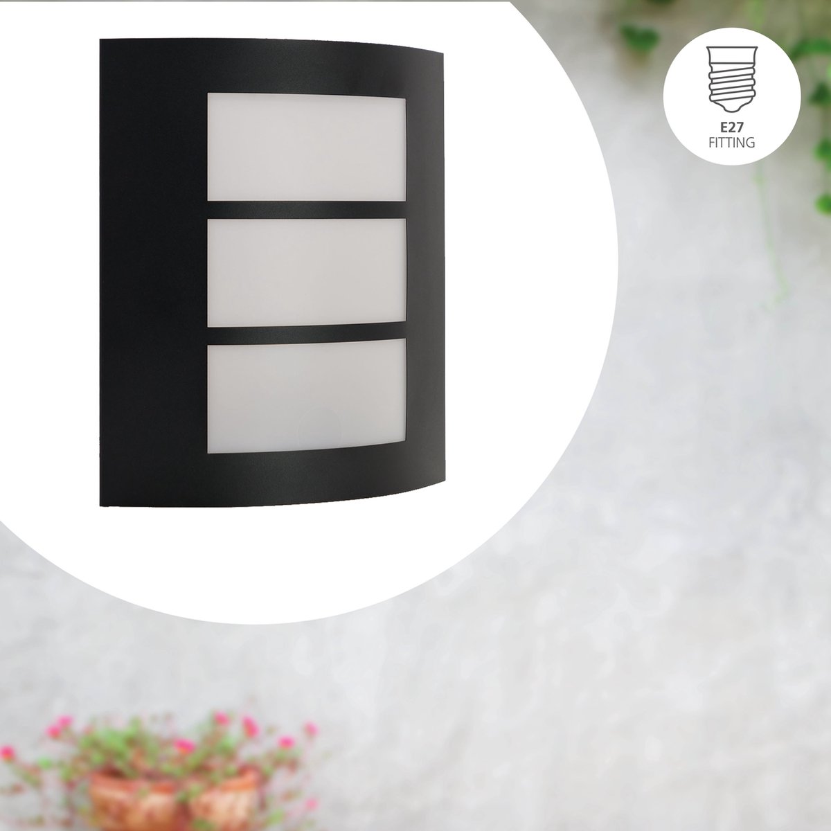 EGLO Rascino-E buitenwandlamp Zwart/Wit E27 26 cm