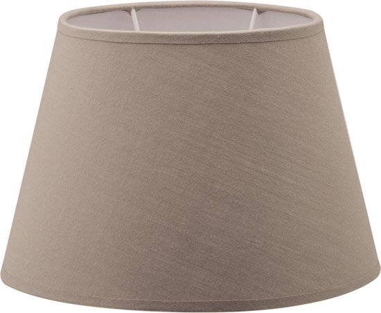 Foto: Home sweet home lampenkap largo ovaal schuin van stof taupe klassiek stoffen lampenkap 24 14 16cm e27 lamphouder voor wandlamp tafellamp rohs getest