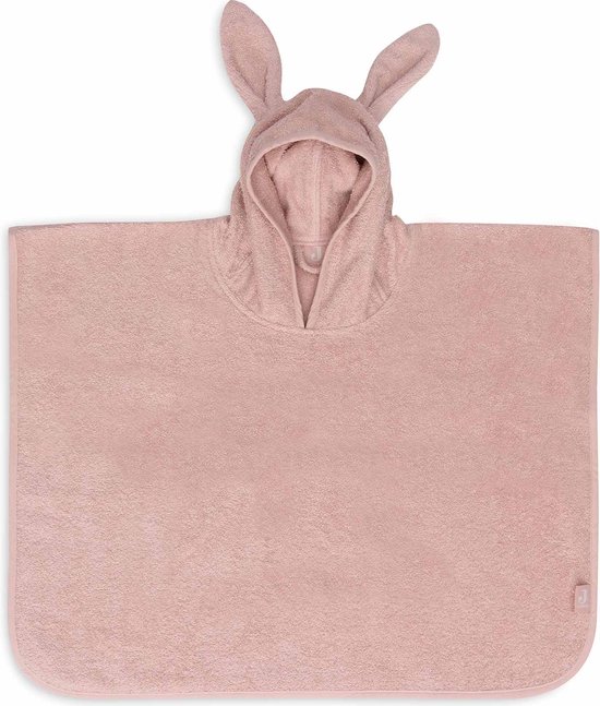 Jollein - Badponcho Baby Badstof - Badcape Kind met Capuchon - Wild Rose
