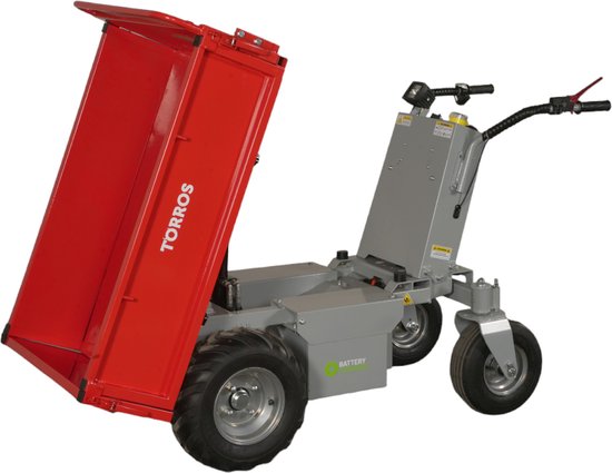 Elektrische dumper 500kg 196l hydraulisch kippen, batterij 48V Torros MEP502H van Torros — afbeelding 5