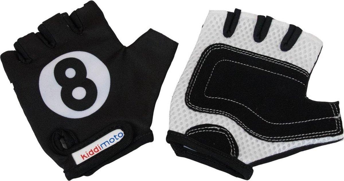 KIDDIMOTO handschoenen - kinderen - Eight Ball - Small - Zwart - Wit