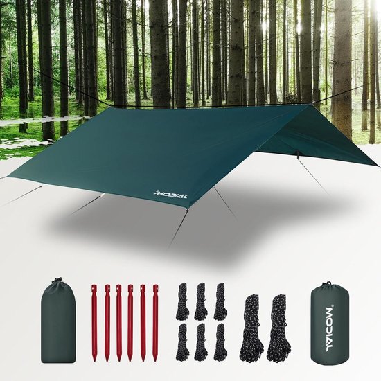 Tarp De Tente Imperméable 3x3 M - Léger, Avec œillets Et Accessoires - Idéal Camping, Randonnée