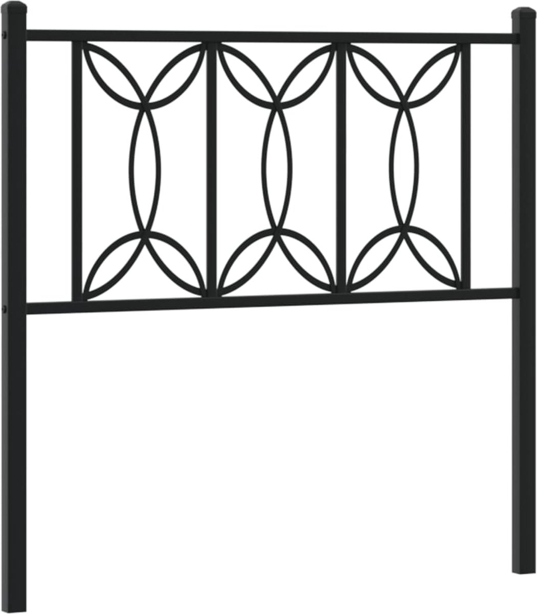 vidaXL Hoofdbord - 90 - cm - metaal - zwart