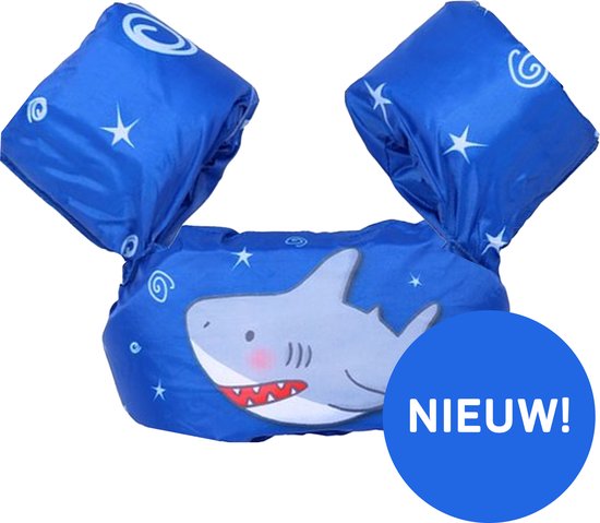 Foto: Brinq goods zwemvest kinderen puddle jumper deluxe haai design 13 tot 23 kg 2 tot 6 jaar zwembandjes zwemvest kind reddingsvest