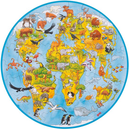 GOKI Puzzel - Wereld XXL - 49 stukjes - 3+