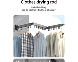 Bolmans - Wasrek - Droogrek - Wasrek Inklapbaar - Wasrek hangend - Kleding Rek - Grijs - 3 Poles - Wandmontage - Hangend