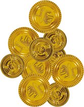 Fiestas Guirca Piraten munten/geld van kunststof - 50x oude munten - gouden dukaten - Verkleed speelgoed