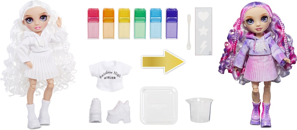 Rainbow High Watercolor & Create Modepop - Paarse ogen — afbeelding 5
