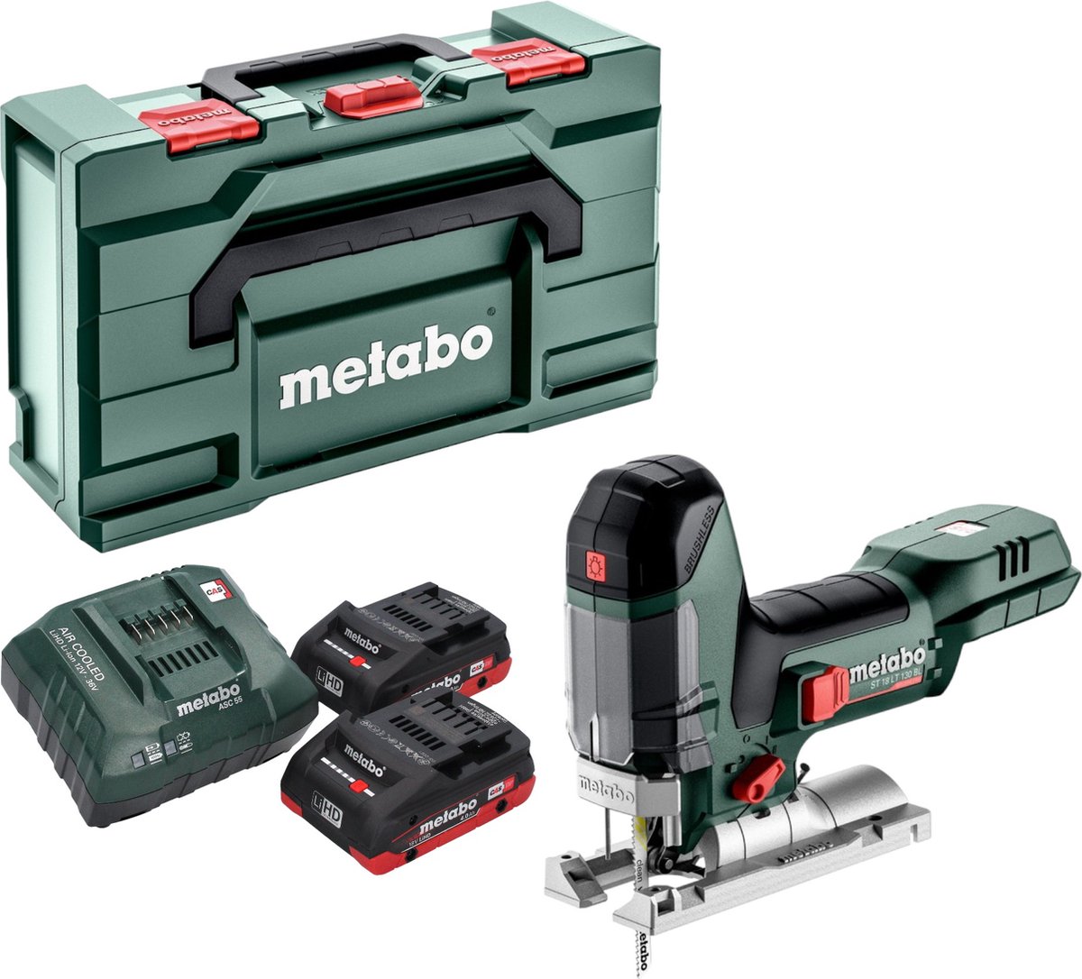 Metabo ST 18 LT 130 BL accu-decoupeerzaag 18 V 130 mm borstelloos + 2x LiHD-accu 4,0 Ah + oplader + Metabox