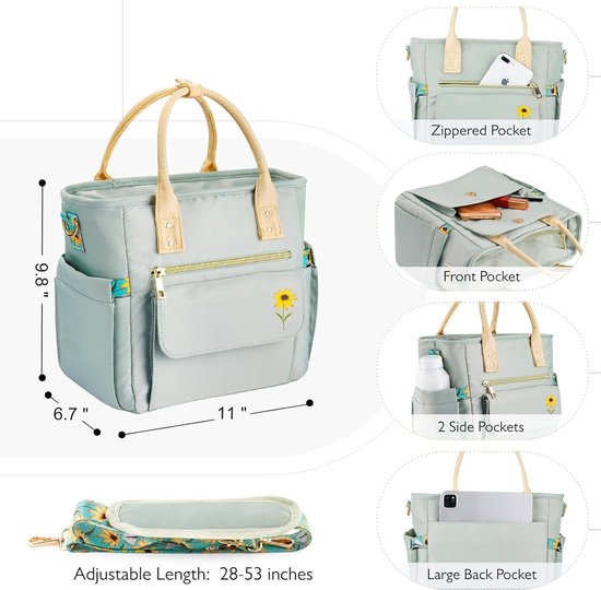 HOMESPON Geïsoleerde lunchtas voor vrouwen volwassen werk dames heren koeltas lunchbox container draagtassen voor school picknick of reizen (zwart