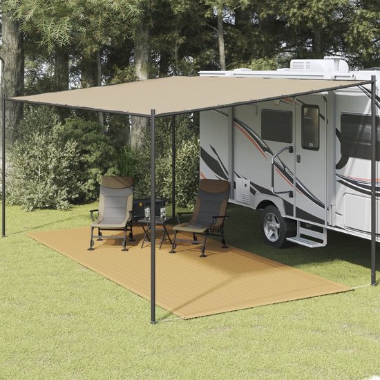vidaXL - Tenttapijt - 250x500 - cm - HDPE - zandkleurig van Merkloos — afbeelding 3