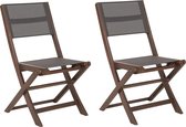 CESANA - Lot de 2 chaises de jardin - Marron foncé/ Grijs - Bois d'acacia