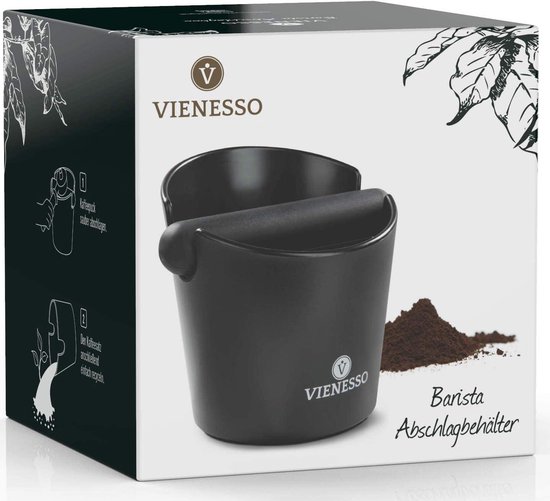Afklophouder voor zeefdragers, roestvrij staal, koffiedik afslagcontainer, klopcontainer voor espresso-zeefdrager, 11 cm Knock Box, espresso afslagbox met schokabsorberende en afneembare stang