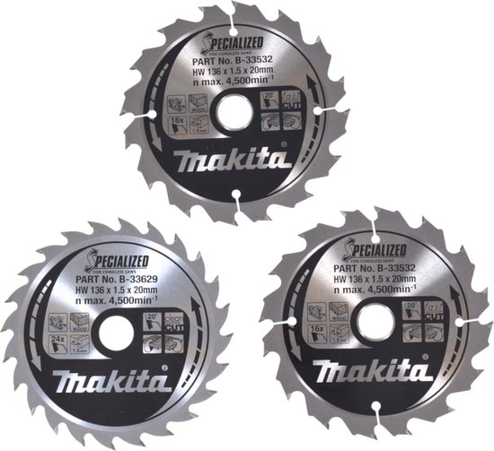 Foto: Makita b 33897 cirkelzaagbladset 136 x 20 x 1 mm 1 set s 