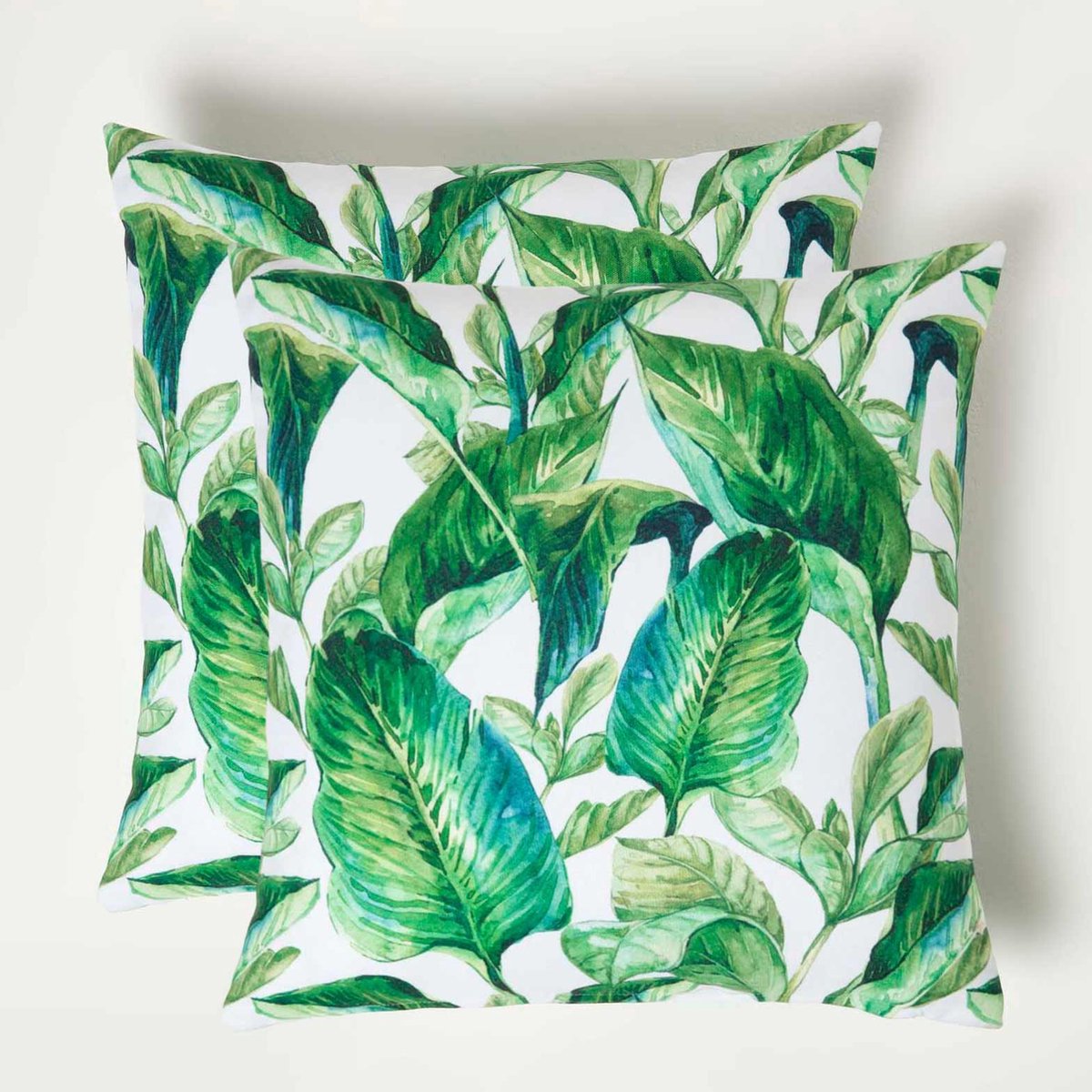 Homescapes Gartenkissen Tropical – 2-set buitenkissen 45 x 45 cm