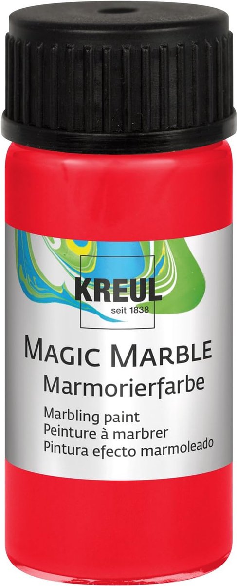 KREUL Rode Magic Marble Marmer effect verf - 20ml marble effect verf voor eindeloze toepassingen zoals toepassingen, van achtergronden van schilderijen tot gitaren