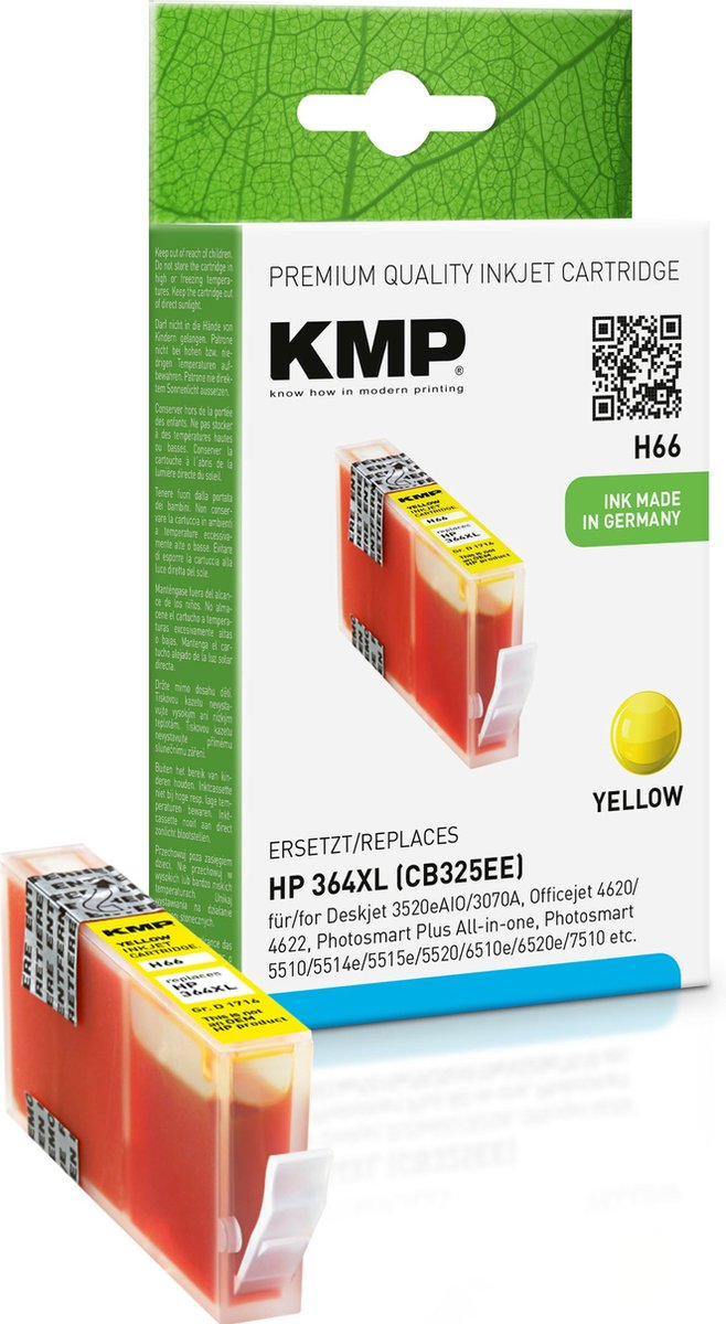 KMP H66 - Inktcartridge / Geel