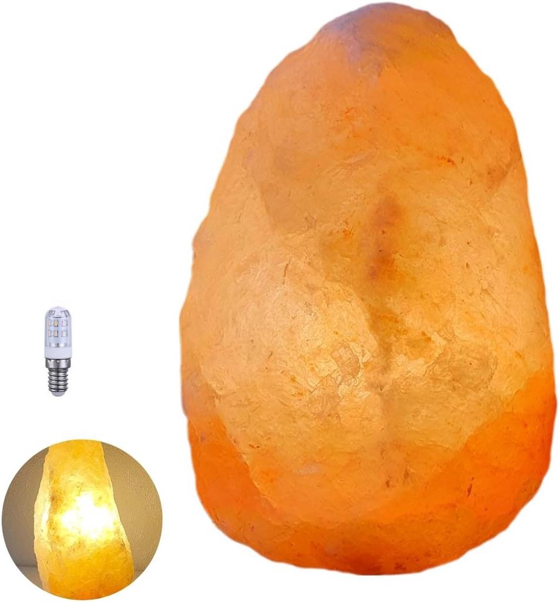 Zoutkristallen lamp incl. LED-lampen - Sauna verlichting - Pakistan zoutkristal lamp (3-5 kg, 23 cm)