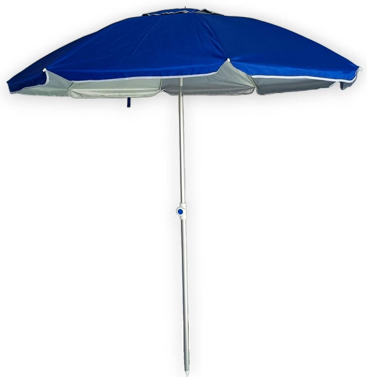 Strandparasol 180 cm aluminium met UPF+50 UV-bescherming en lichtgewicht glasvezel stangen - ramen bovenaan.