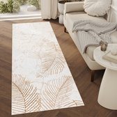 Tapiso Crystal Runner Tapis Tapis Beige Clair à Poils Courts Taille - 100x200