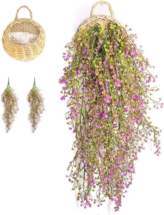 Fycooler Faux Boston Varens, Kunstplanten Wijnstokken Kunstmatige Opknoping Planten Nep Klimop Bladeren Slinger/Krans 190cm voor Bruiloft Achtergrond Boog Muur Thuis Veranda Tuin Woondecoratie