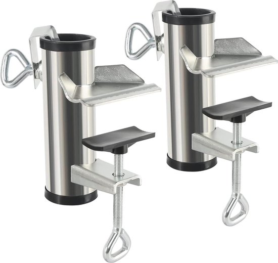 4smile Sonnenschirmhalter Balkongeländer SunnyBoy 3.0 Windsicherung für Sonnenschirme - Sonnenschirm Halterung Balkon - Schirmhalterung Balkongeländer als Sonnenschirmständer Balkon, Anthrazit