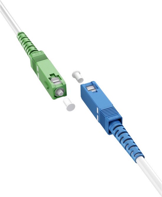 Câble fibre optique Goobay (FTTH), Monomode (OS2) White, blanc (Simplex), 2 m