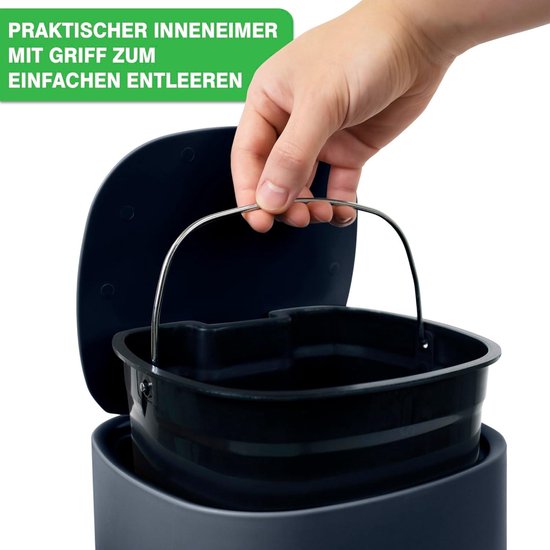 YourCasa® Prullenbak voor in de badkamer, 5 liter, elegant design, kleine vuilnisemmer, cosmetica-emmer, vuilnisemmer met deksel en softclose, afvalemmer voor badkamer, toilet, uitneembare binnenemmer