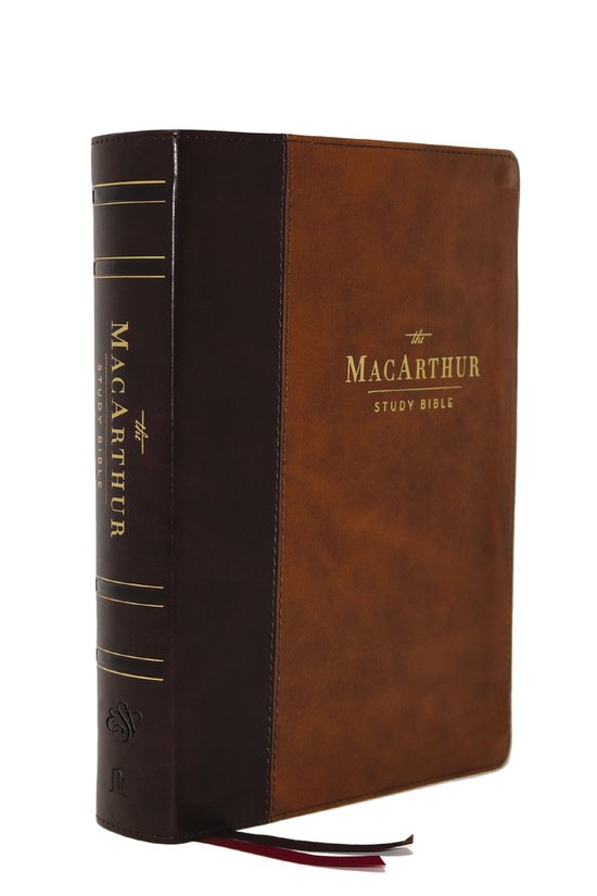 ESV, MacArthur Study Bible, Brown Leathersoft, Thumb Indexed - cover