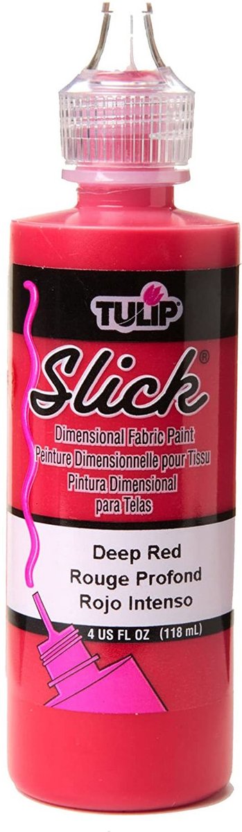 Tulip Dimensional fabric paint Slick Deep Rood 118ml