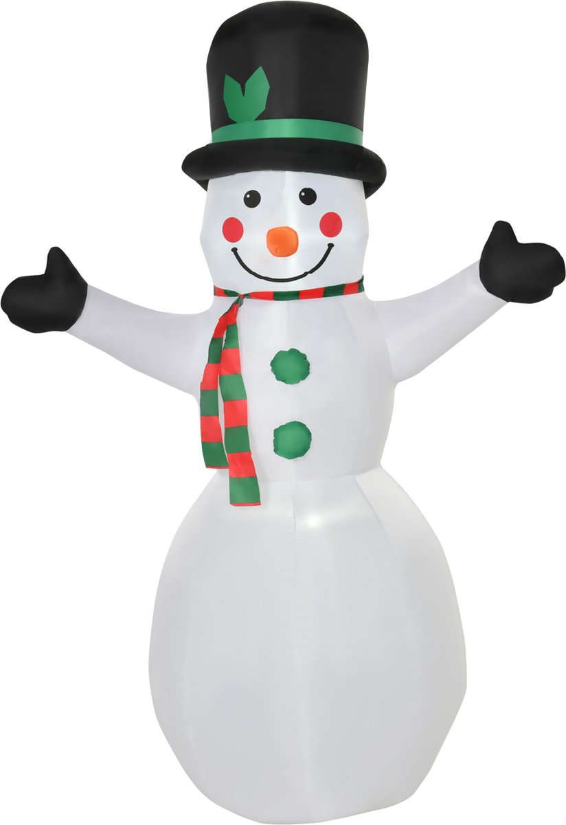 HOMCOM Opblaasbare sneeuwpop met 2 lichtmodules 844-168V90