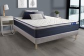 Complete boxspring met matras tweepersoons- Actisom Actiflex max grijs - Pocketveren en traagschuim - 200 x 200 cm