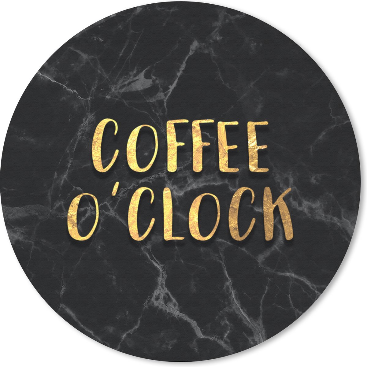 Muismat rond 30x30 cm - Mousepad Quote - Koffie - Goud - Marmer print - Ronde muismatten